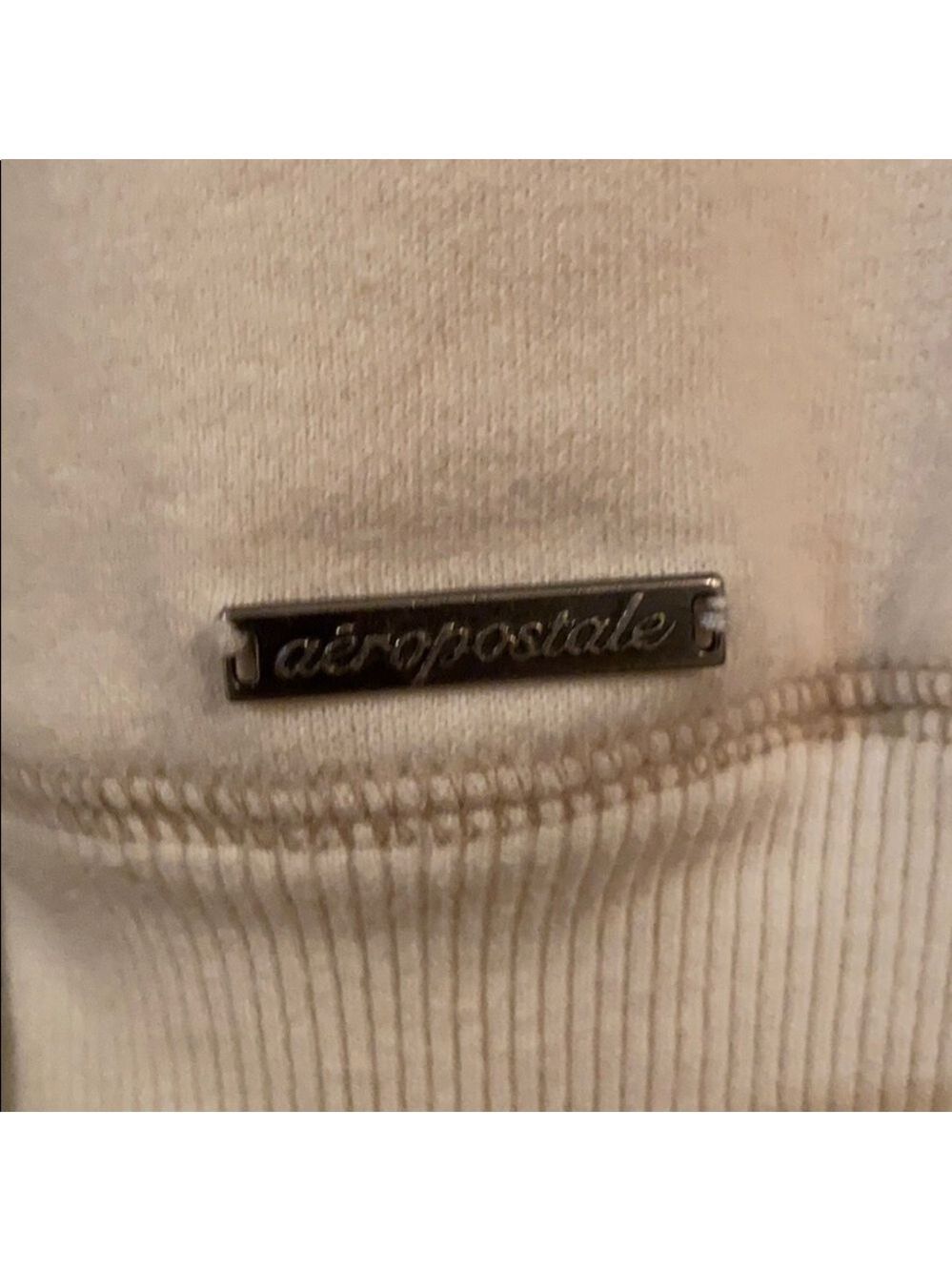 AEROPOSTAL CREAM 1/4 BUTTON UP HH5 - Picture 4 of 4